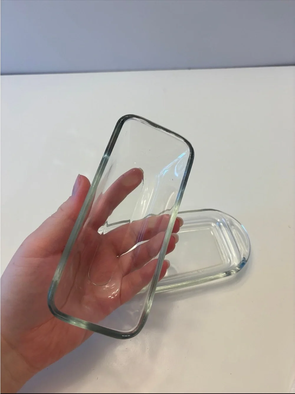 Clear Glass Covered Butter Dish